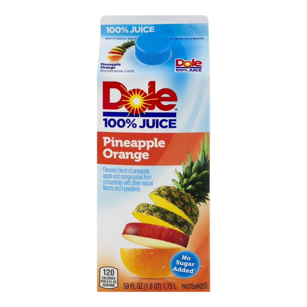Dole, 100% Juice Pineapple Orange, 59 Fl. Oz. - Walmart.com - Walmart.com
