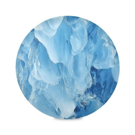

Round Placemat Set 15.4 Inch Diameter Table Mats Heat-Resistant Decorative for Dining Tables Blue Ice Wall