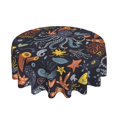 thumbnail image 2 of XMXT Waterproof Round Table Cloth, Undersea Creatures Decoration Tablecloth Polyester Table Cover for Home Kitchen Dining Party Room Decor, 60 inches, 2 of 8