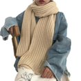 thumbnail image 1 of Bufanda, bufanda de punto gofre, bufanda de invierno, bufanda larga, 1 of 4