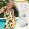 thumbnail image 6 of Xoenoiee Sunflower Bee Print Girls Tankini Swimsuit 2 Piece Bathing Suits Swimwear for Girls Round Neck Swim Tank Top with Bottoms, 6-7 Years, 6 of 7