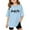 Light Blue, variant on Sassy Little Soul Girls Shirts Short Sleeve Summer Oversized Letter Tops Casual Crewneck Basic Tees