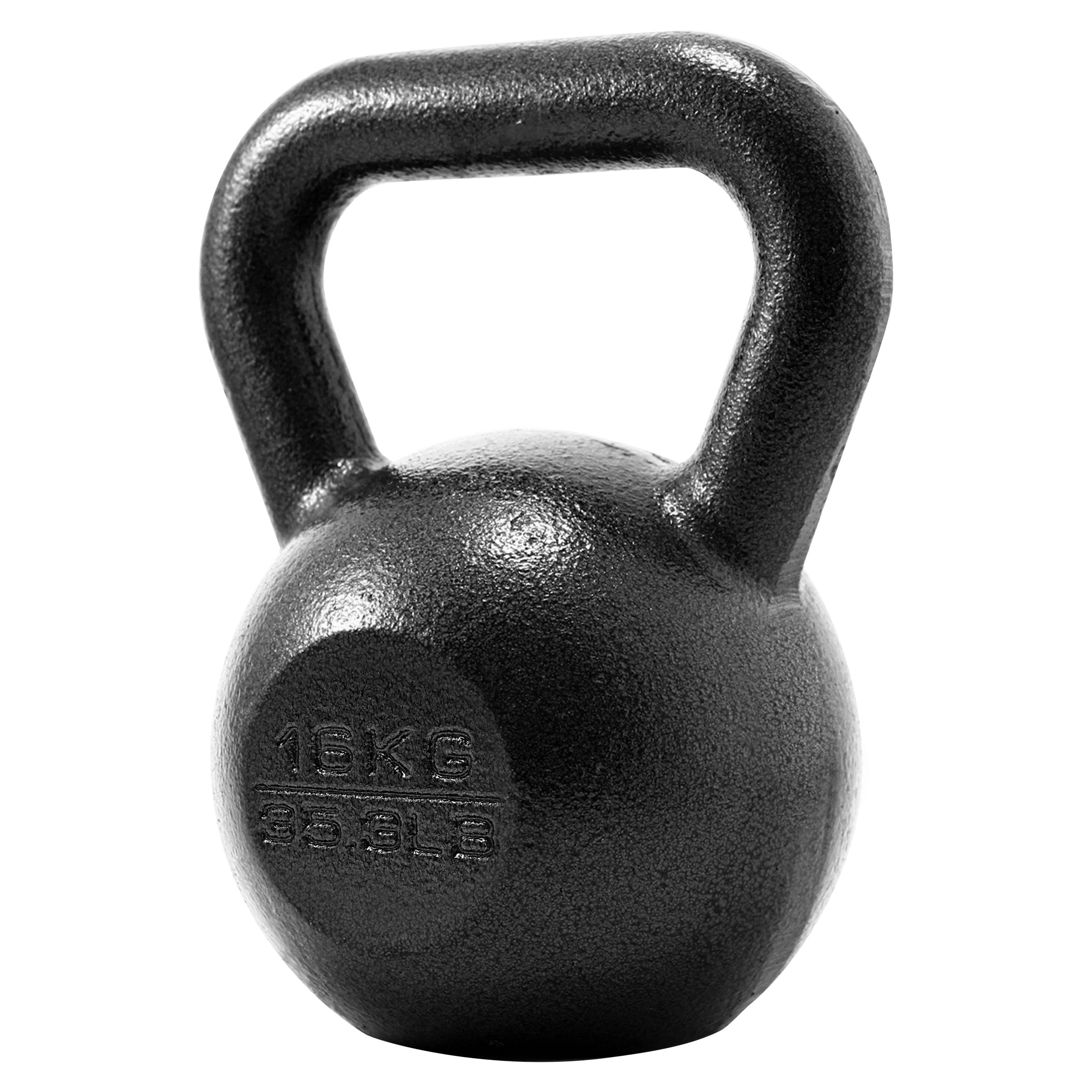 Black Vinyl  kettlebell  1 x 16kg Fitness Training New 