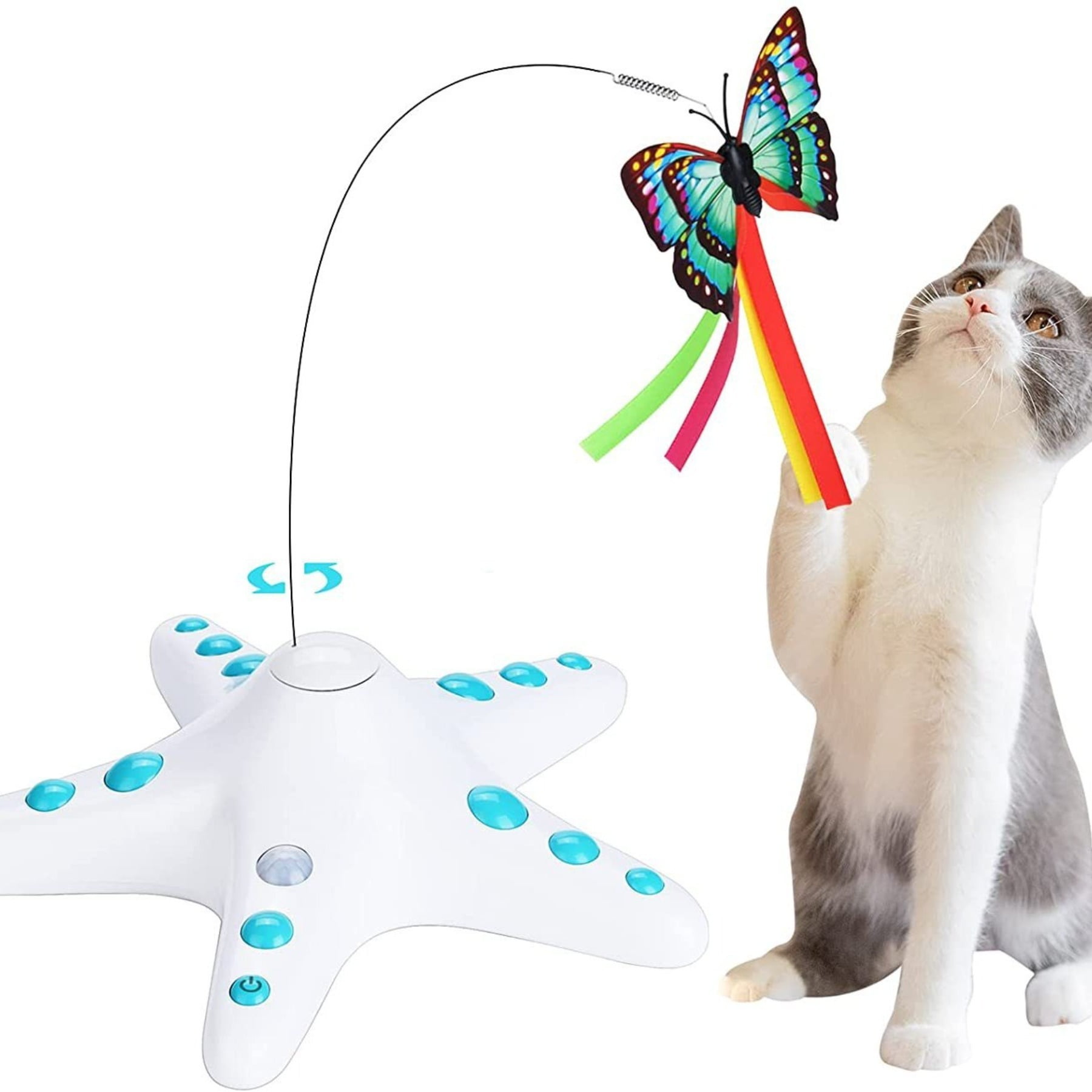 Smart Electric Cat Toy Automatic Self Play Kitten Teaser with Motion Sensor Interactive Fun for Indoor Cats