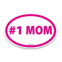 Magnet Me Up #1 Mom Pink Oval Magnet Decal, 4x6 I, Vinyl Automotive Magnet