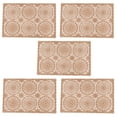 thumbnail image 2 of Ludlz 5Pcs Table Mat Exquisite Non-slip Waterproof Anti-scald Decorative Floral Pattern Kitchen Placemat Home Supply, 2 of 8