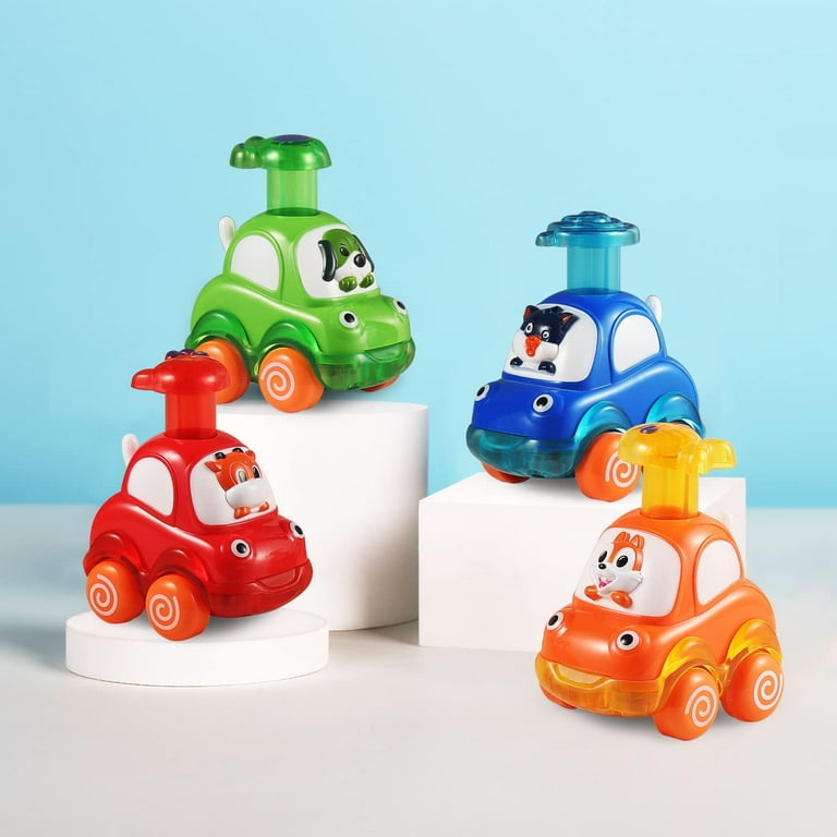 HOLA Toys For 1 2 Year Old Boys - 4 Piece Push And Go Trucks