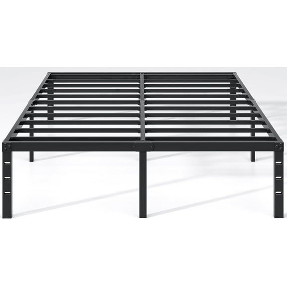 Metal Bed Frame,Queen Size Bed Frame with Storage Space,Heavy Duty Sturdy Mattress Foundation,Easy Assembly,No Box Spring Needed, Black,14 Inch,Queen