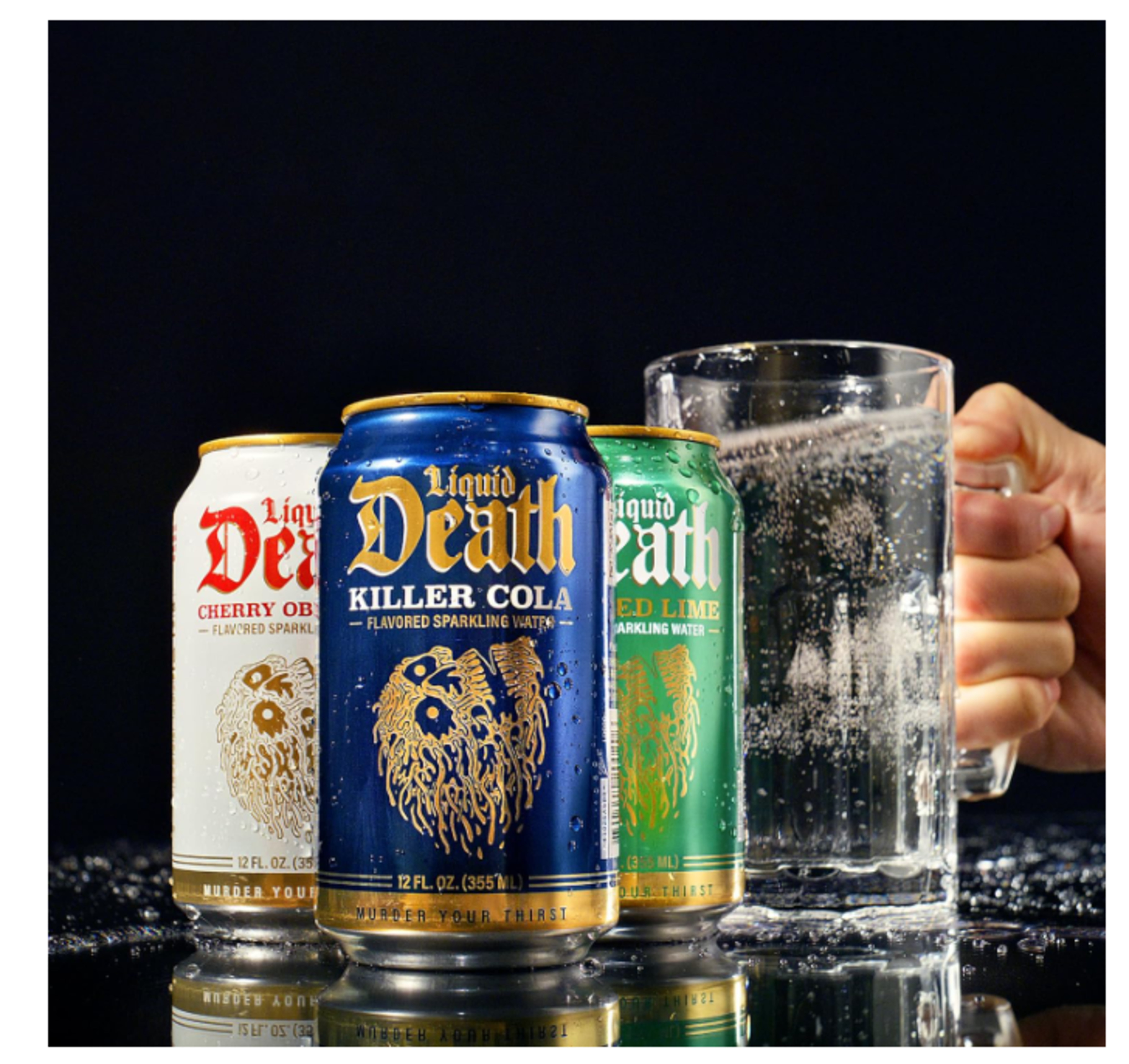 Liquid Death, Doctor Death, Soda-Flavored Sparkling Water, 12-Pack (12oz Cans), Low Calorie & No Artificial Sweeteners