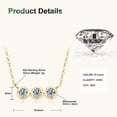 thumbnail image 3 of Leander Three Stone Moissanite Pendant Necklace, D Color VVS1 Clarity 925 Silver Bezel Pendant for Women Wife Birthday Jewelry Gift, 3 of 6