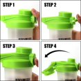 thumbnail image 2 of 24 oz Shake Bottle Flip Top Spout With Lid Lock New Mixer Ball To Mix Protein Powder Easy Shaker Water Bottle With Handle (24oz-green), 2 of 4