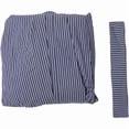 thumbnail image 7 of Women's Blue Striped Regency Style Vintage Ruffle Dress Colonial Pioneer Fashion Wear with Belt, 7 of 7