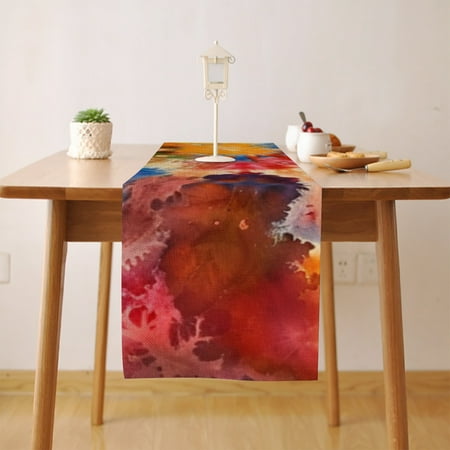 

Tie-Dye (3) Table Runner Seasonal Fall Winter Kitchen Dining Table Decoration for Home Party Decor 13 x 48 Inch