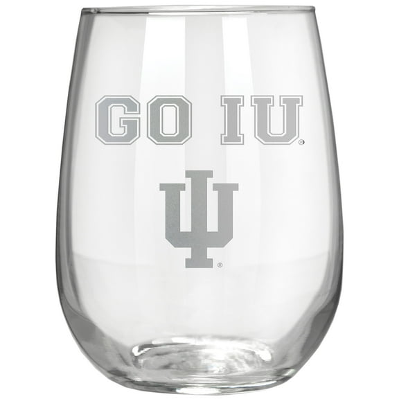 Indiana Hoosiers Etched 17oz. Rally Cry Stemless Wine Glass