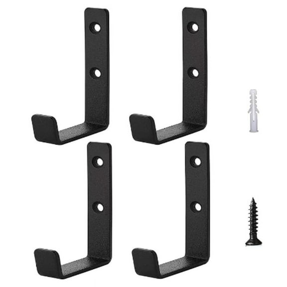 Set of 4 Heavy Duty J-Shaped Hooks -Garage - Metal Wall Mounted for Tool Storage Garag pwm25