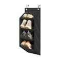 thumbnail image 3 of Over the Door Shoe Rack Hanging 4-Tier Organizer Collapsible Narrow Closet Entryway Storage Wall Mounted Holder for Dorm Room Apartment Space Saving Black 36x12 Inch, 3 of 3