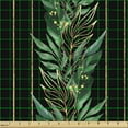 thumbnail image 2 of Ambesonne Botanical Fabric by the Yard Upholstery, Branches Lines Dark Back, 10 Yards, Laurel Green and Pale Camel, 2 of 5