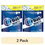 (2 pack) Orbit White Peppermint Sugar Free Chewing Gum, Value Pack - 120 Ct Bag