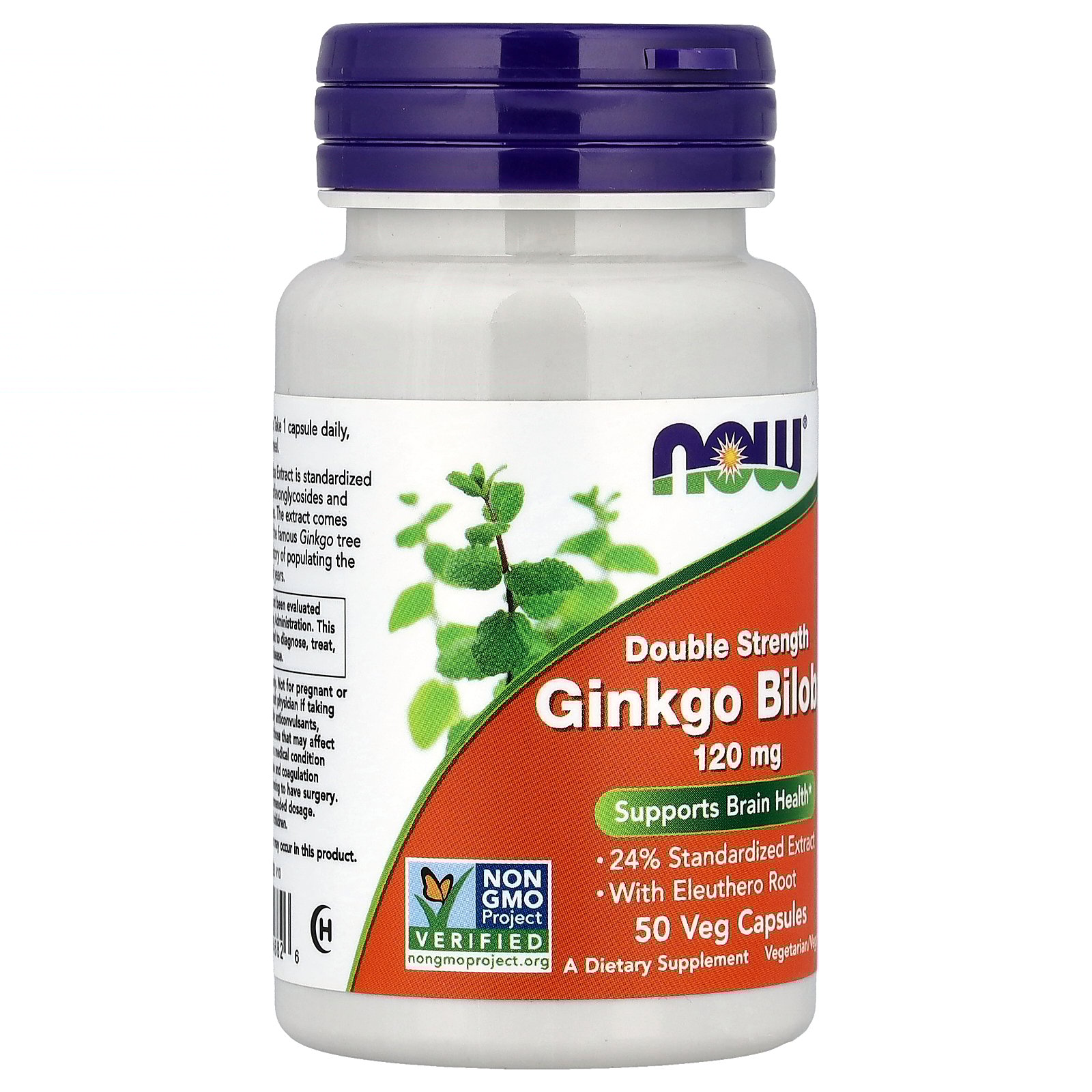 thumbnail image 3 of NOW Foods Vegetarian Ginkgo Biloba Cognitive Function Support, 120mg, 50 Ct, 3 of 4