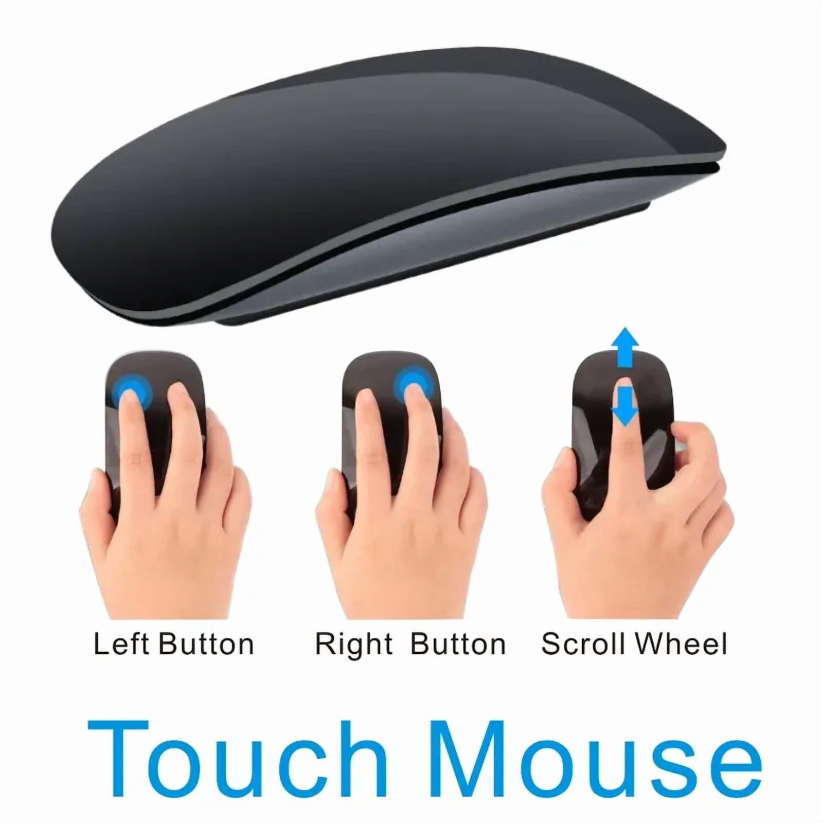 Wireless Mouse Bluetooth Multi Touch Surface Controls  Gesture  Rechargeable  Optical Computer Mouse for Tablets IPad Notebooks