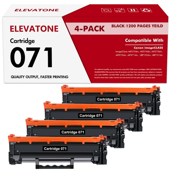 071 Toner Cartridge with Chip 4-Pack Compatible for Canon 071 071H CRG 071 imageClass LBP122dw MF272dw MF273dw MF275dw MF274dn MF271dn LBP121dn Printer Black