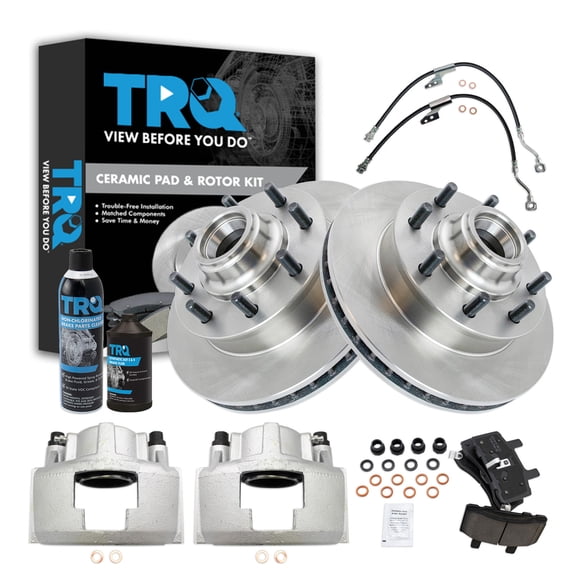 TRQ Front Brake Pad & Rotor Kit Ceramic Fits 1992-1996 Chevrolet C2500 Suburban GMC