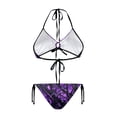 thumbnail image 2 of Chririnla Women's Halter Neck Two-Piece Bikini Set - Purple Abstract Branch Print, Tie Side Bottoms, Quick Dry Swimwear for Beach & Vacation, 2 of 9