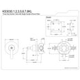thumbnail image 2 of Kingston Brass KS3037KL Whitaker Single-Handle Three-Way Diverter Valve with Round Trim Kit, Brushed Brass, 2 of 4