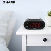 Sharp Digital Alarm Clock, Automatic Setting with Red LEDs