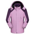 thumbnail image 2 of Womens Coats Outerwear Winter Women's Winter Detachable Cap and Windproof Thickened Fleece Outdoor Sports Warm Jacket, 2 of 4