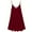 Wine, variant on CHUOU Dresses for Women Fashion Casual Loose Solid Color V Neck Spaghetti Strap Chiffon Flowy Mini Dress
