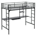 Ktaxon Bunk Bed, Loft Bed Twin Size, Metal Loft Bed with Desk and