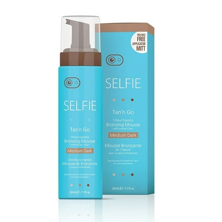 Dark Tan Combo - Selfie Tan 'N Go Mousse, Medium Dark, 7.5 Oz