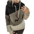 thumbnail image 2 of DPTALR Women Color Matching Hooded Turtleneck Long Sleeve Sweatshirt Pullover Tops Blouse, 2 of 5