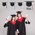 thumbnail image 3 of Graduation Mortarboard - Master's Fitted Black Cap Accessory - Academic Hat N9K0, 3 of 8