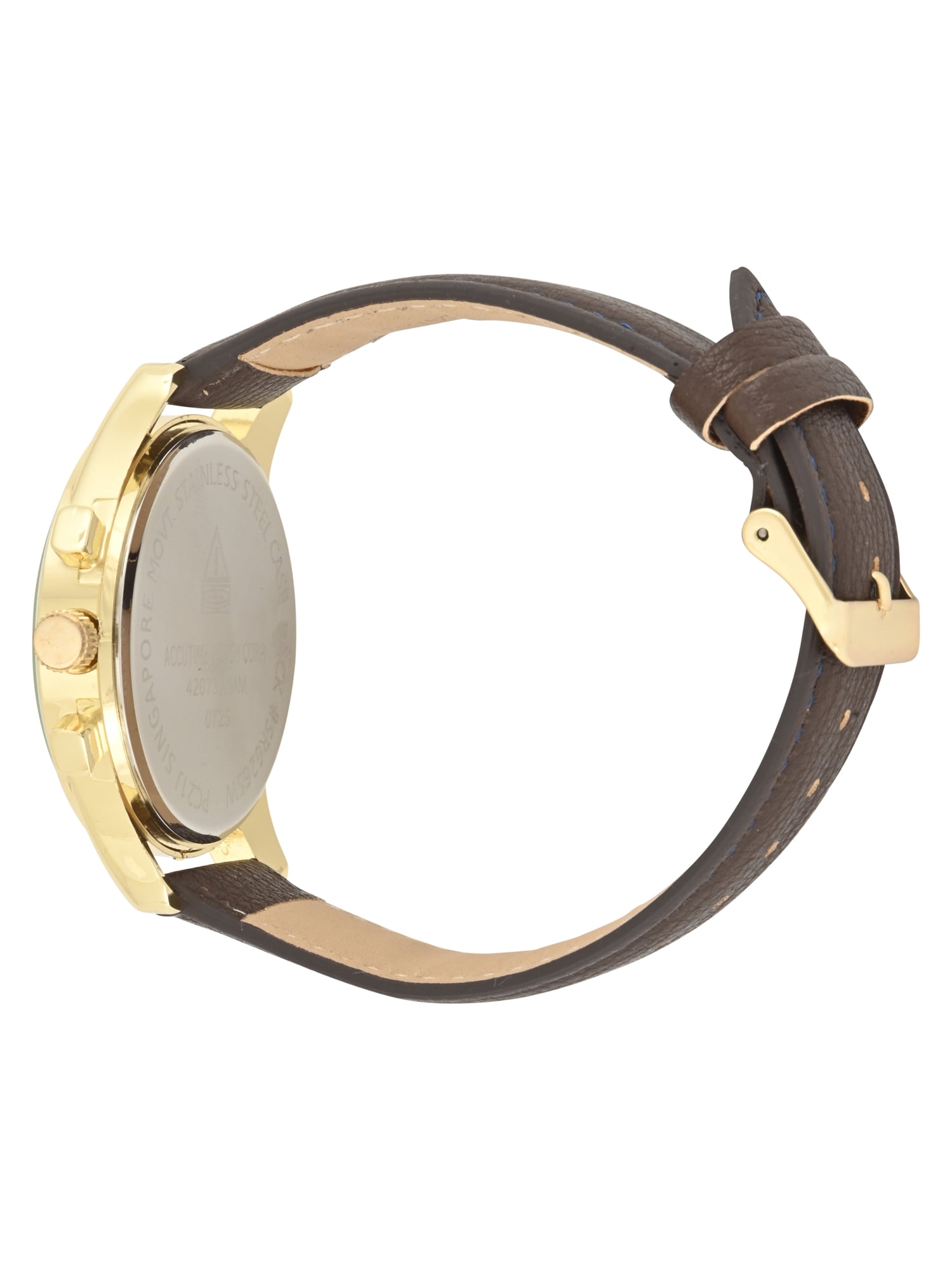 George Men's Gold Round Case with Brown Strap Watch