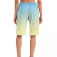 thumbnail image 4 of Prdecexlu Womens Pajama Shorts Lightweight Gradient Elastic Waistband with Drawstring Pockets Knee Length Breathable Bermuda Long Shorts Stylish Casual Lounge Pj Bottoms Yellow L, 4 of 4