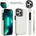 thumbnail image 6 of Allytech 2 in 1 Detachable Wallet Case for iPhone 13 Pro Max with Card Holder, [Large Capacity] PU Leather Magnetic Snap Kickstand Case Support Wireless Charging, Shockproof Anti-Drop Case, White, 6 of 9