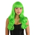 thumbnail image 1 of Perruque Pleine Ondulée Vert Vif pour Femme, 1 of 4