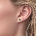 thumbnail image 3 of Gem Stone King Platinum Green Tourmaline Stud Earrings for Women Men (0.50 Cttw, Gemstone October Birthstone, Round 4MM), 3 of 6