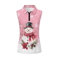 thumbnail image 5 of Yuyamidu Cute Snowman Women's Sleeveless Golf Shirts Athletic Tennis Shirts Pink Christmas Workout Shirts Golf Clothes Activewear Size S, 5 of 8