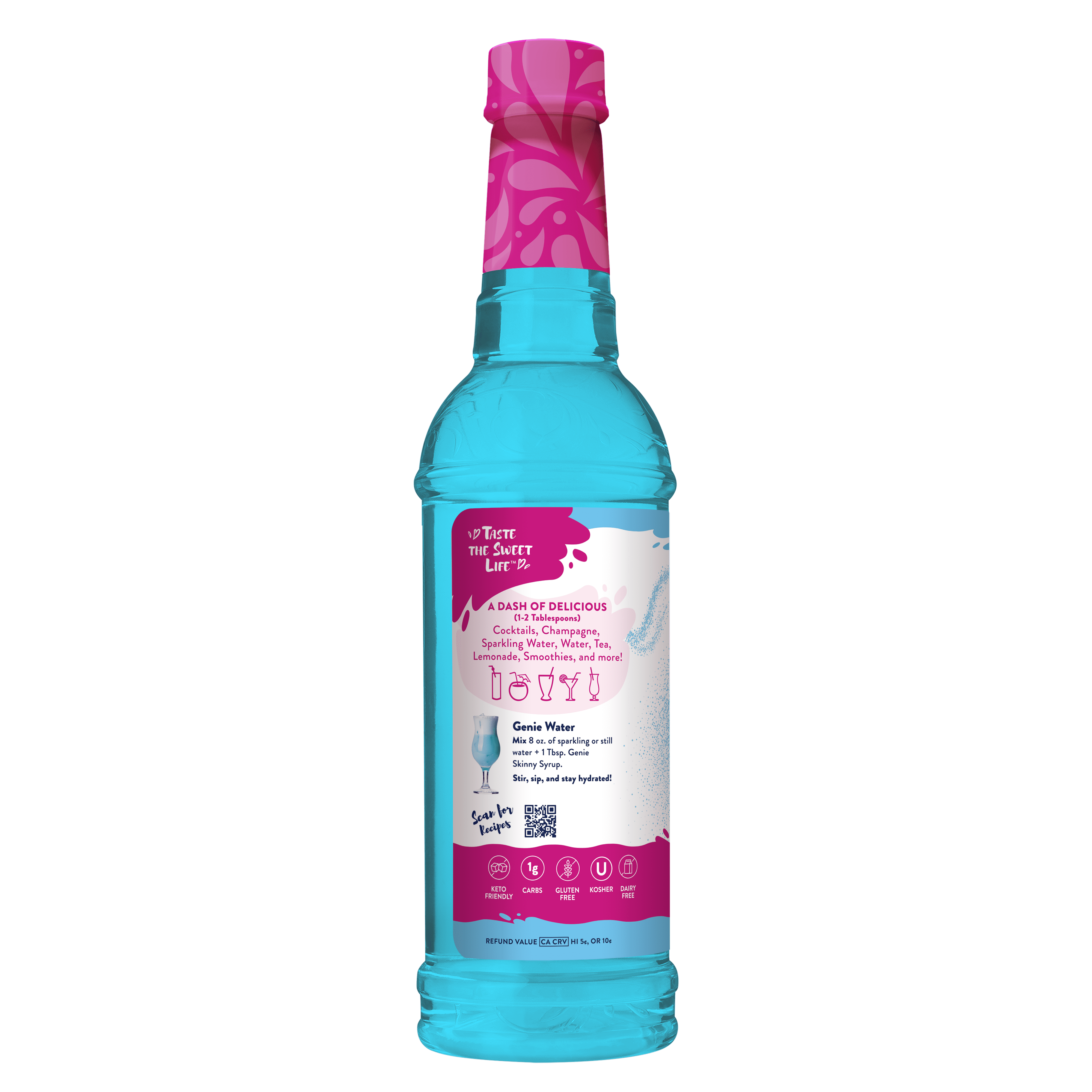 Jordan's Skinny Mixes Genie Syrup, 25.4 Fl Oz, Sour Blue Raspberry