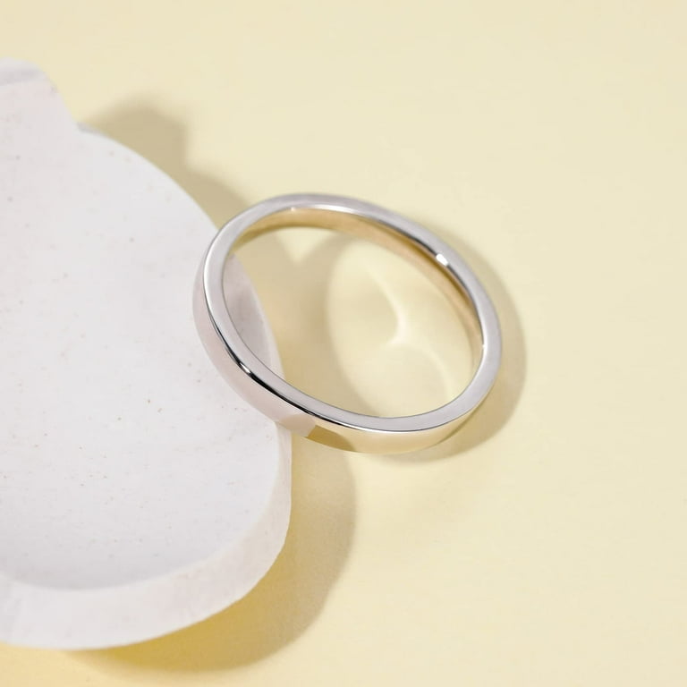 Wedding Band Ring 6mm Wide Polished Rhodium on Sterling Silver Nontarnish Wedding Band Ring 6mm Wide Polished Rhodium on Sterling Silver Nontarnish