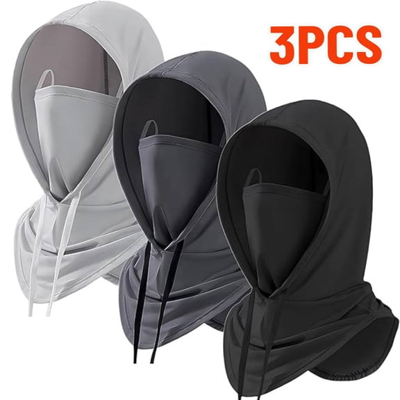 YangNengwen 3 Pack Summer Balaclava Hat Sun UV Protection Hood Breathable Full Head Mask Face Cover for Men Women Motorcycle Cycling Fishing Head Cover White Safety