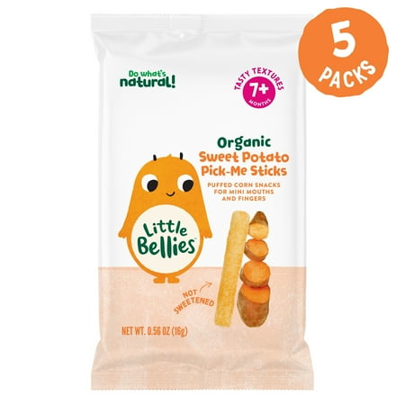 Little Bellies Organic Sweet Potato Pick-Me Sticks Baby Snacks 0.56 oz (5 Pack)