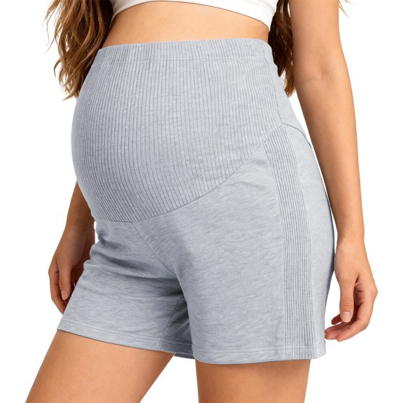 MEZZALL Women Maternity Shorts Solid Color For Summer Casual Loose Fit Breathable Wear Comfortable Pregnancy Pants For Outdoor Walking Relaxed Fit Pregnant Shorts