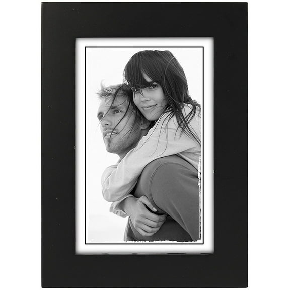 4x6 Picture Frame LINEAR - Black Wood