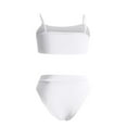 thumbnail image 6 of QLEICOM Womens Swimsuits Tummy Control Plus Size Swimsuit Coverup Solid Color Bikini Three Point Sexy Swimsuit Set Swimsuit White S, 6 of 7