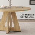 thumbnail image 7 of 47" Round Dining Table for 4-6 People, Modern Wood Kitchen Table with Sturdy Metal Base, Large Round Dinner Table for Dining Room, Easy Assembly, Natural, 7 of 7