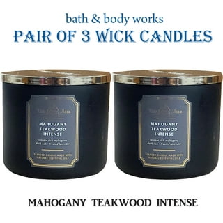 Bath & Body Works White Barn 3-Wick Candle in Mahogany Teakwood  High Intensity, Scented : Home & Kitchen
